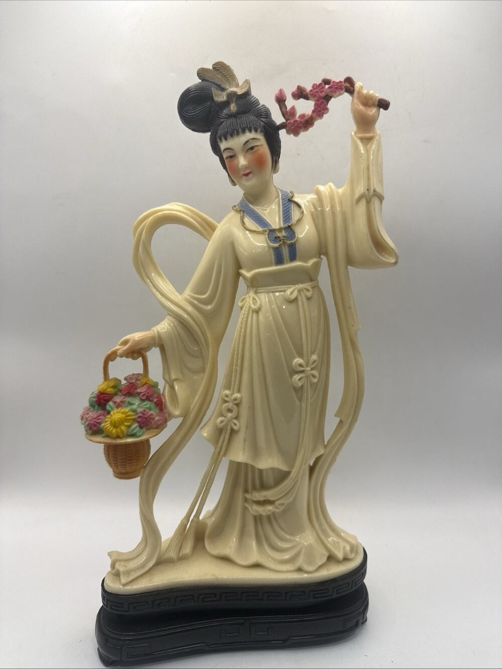 Vintage Geisha Girl Celluloid Figure, Chinoiserie Geisha Figurine *